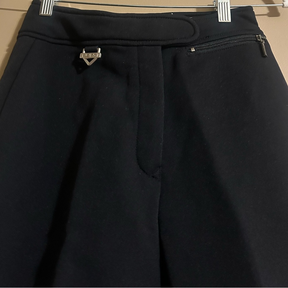 Fera Black Silver Stirrup Wool Skiwear Pants